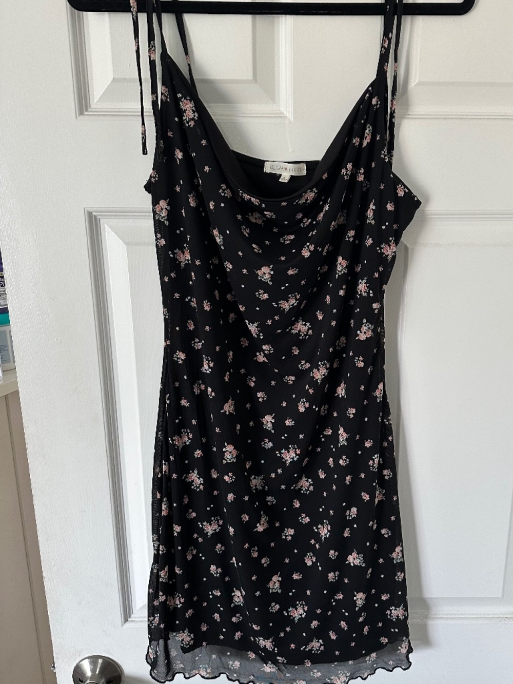 Black Floral Mesh Dress by Ultra Flirt. NWOT. XL